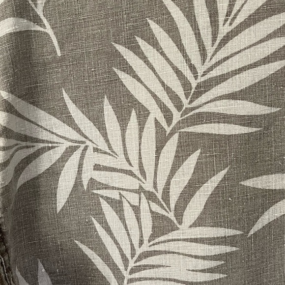 Chico’s Design 100% Linen Hawaiian Floral Leaf Design Snap Front Light Jacket M - Picture 7 of 12